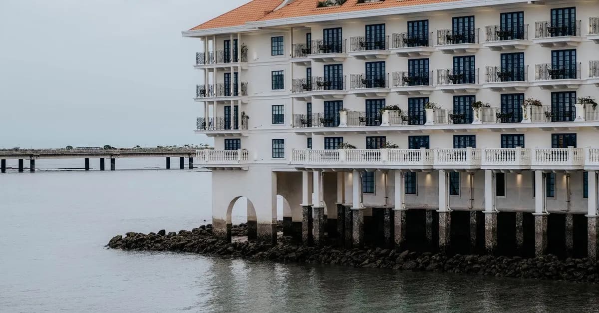 Panama City's waterfront hotel with classic architecture and ocean views.